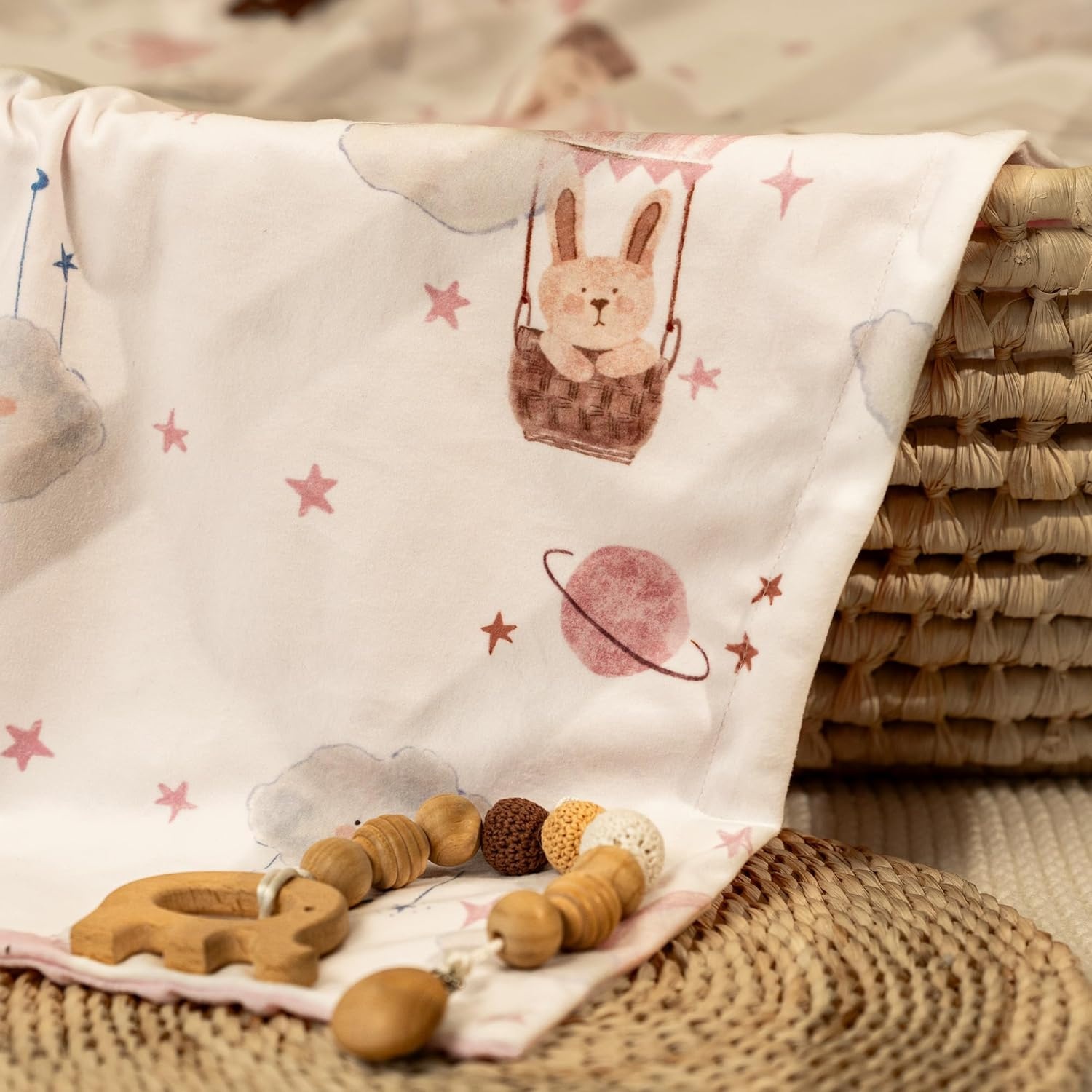 image:imageBaby Blankets for Boys Girls Yellow Dinosaur 30x40 Soft Cozy Fleece Receiving Blanket for Newborn amp Toddler 3D Minky Dotted Backing Breathable for Crib Stroller amp Tummy TimePink Balloon Rabbit