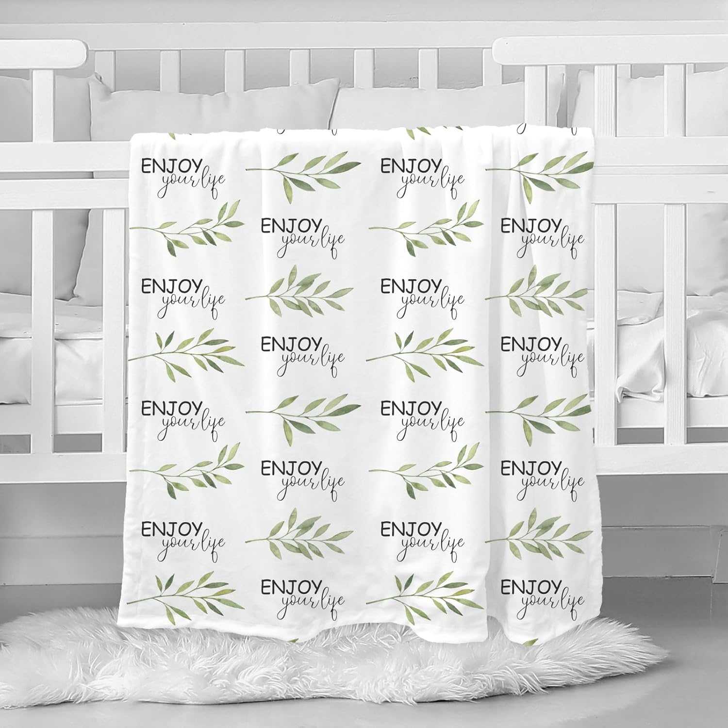 image:imageBaby Blankets for Boys Girls Yellow Dinosaur 30x40 Soft Cozy Fleece Receiving Blanket for Newborn amp Toddler 3D Minky Dotted Backing Breathable for Crib Stroller amp Tummy TimeWhite Branch