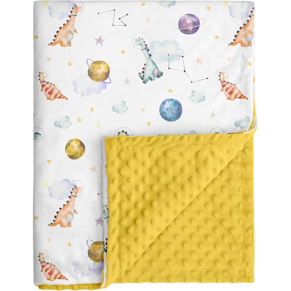 image:imageBaby Blankets for Boys Girls Yellow Dinosaur 30x40 Soft Cozy Fleece Receiving Blanket for Newborn amp Toddler 3D Minky Dotted Backing Breathable for Crib Stroller amp Tummy TimeYellow Dinosaur