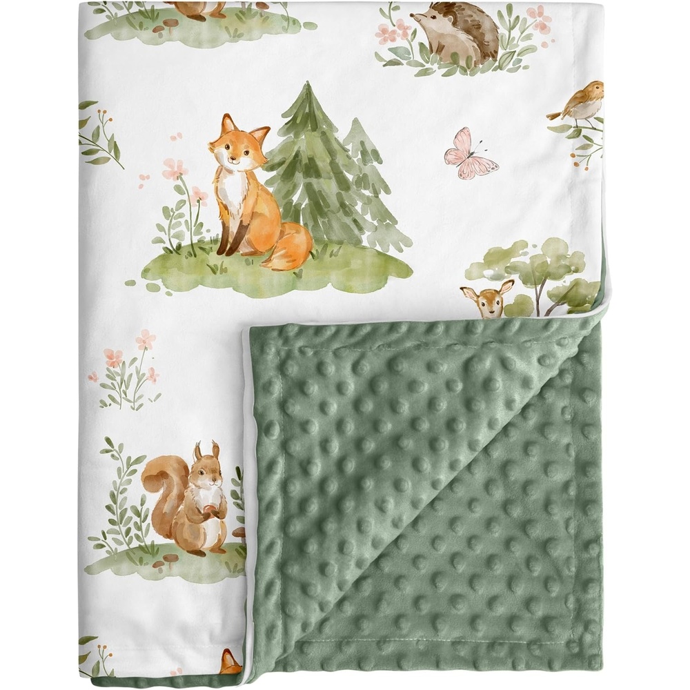image:imageBaby Blankets for Boys Girls Yellow Dinosaur 30x40 Soft Cozy Fleece Receiving Blanket for Newborn amp Toddler 3D Minky Dotted Backing Breathable for Crib Stroller amp Tummy TimeSage Green Jungle Animals