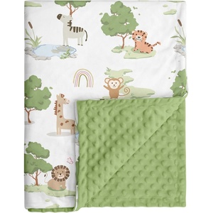 image:imageBaby Blankets for Boys Girls Yellow Dinosaur 30x40  Soft Cozy Fleece Receiving Blanket for Newborn amp Toddler 3D Minky Dotted Backing Breathable for Crib Stroller amp Tummy TimeGreen Animals