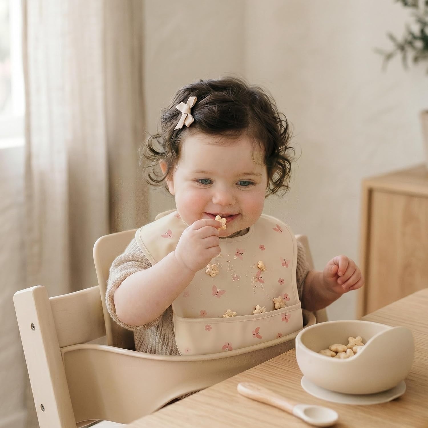 image:image3Pack Baby Feeding Bibs Waterproof StainResistant 3D Food Catcher Soft Lightweight Design for BabyLed Weaning Infants amp Toddlers 324 Months Safari AnimalsPink Butterflies