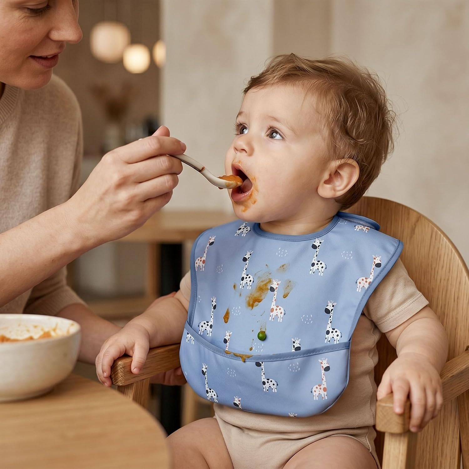 image:image3Pack Baby Feeding Bibs Waterproof StainResistant 3D Food Catcher Soft Lightweight Design for BabyLed Weaning Infants amp Toddlers 324 Months Safari AnimalsSafari Animals