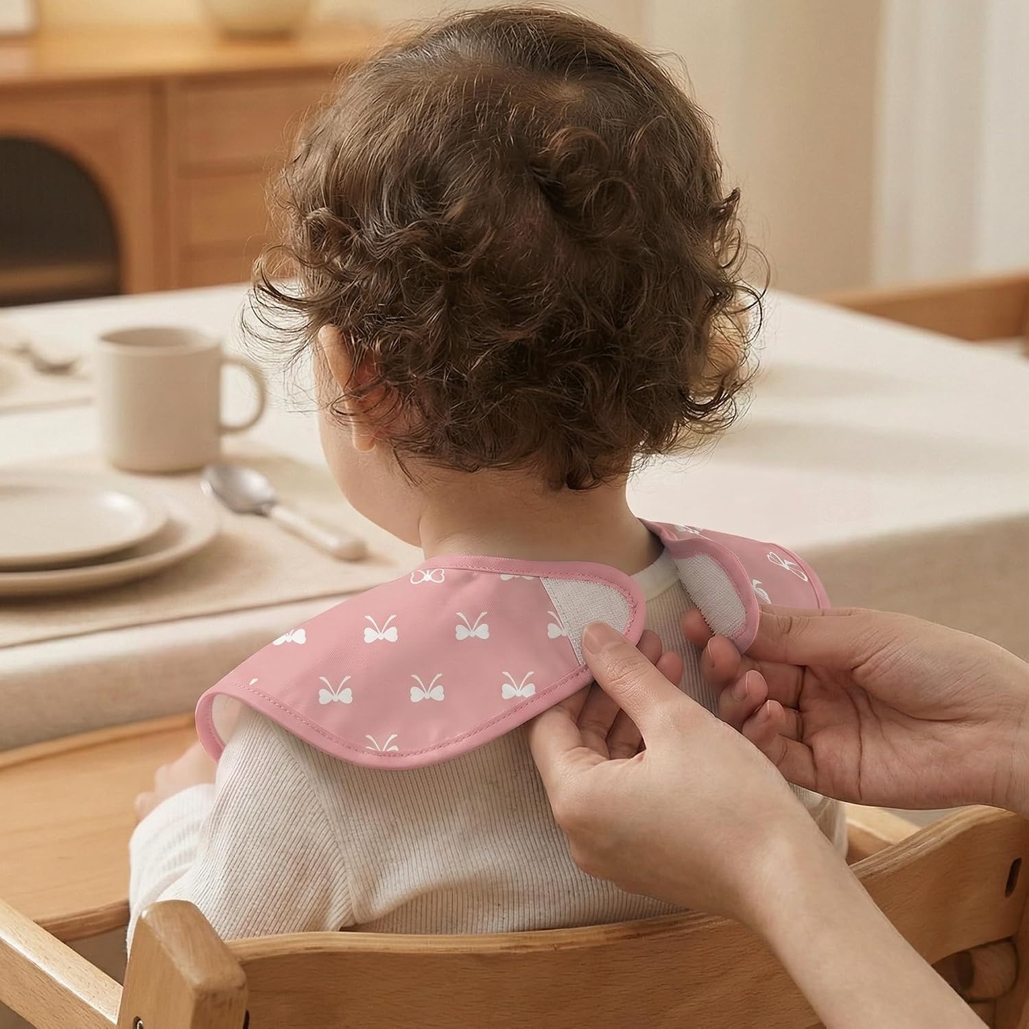 image:image3Pack Baby Feeding Bibs Waterproof StainResistant 3D Food Catcher Soft Lightweight Design for BabyLed Weaning Infants amp Toddlers 324 Months Safari AnimalsPink Butterflies