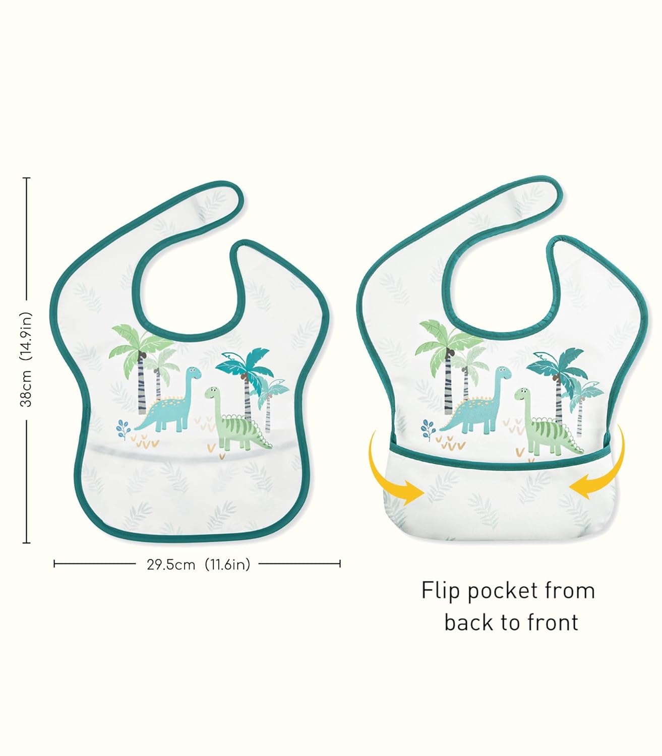 image:image3Pack Baby Feeding Bibs Waterproof StainResistant 3D Food Catcher Soft Lightweight Design for BabyLed Weaning Infants amp Toddlers 324 Months Safari AnimalsBlue Dinosaur