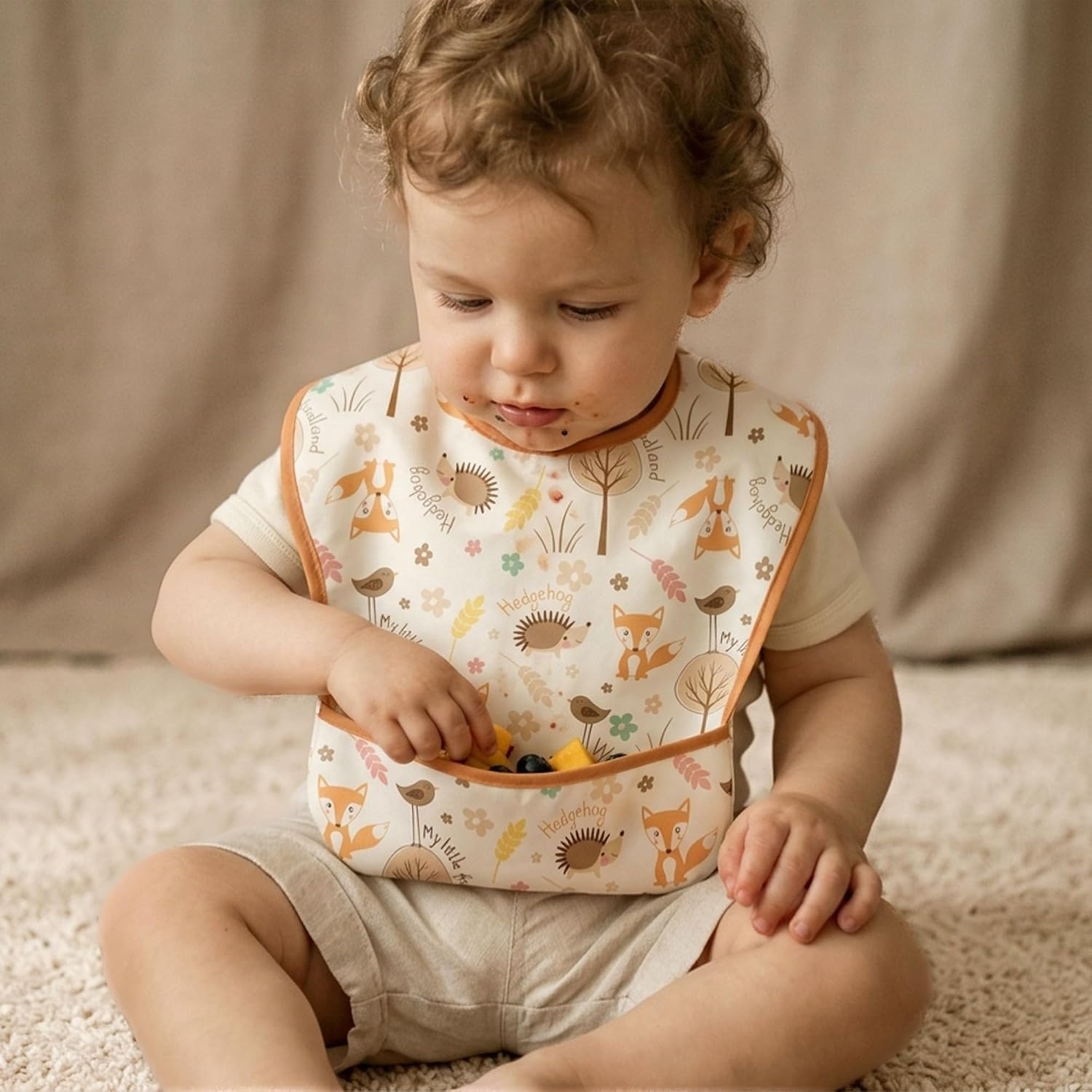 image:image3Pack Baby Feeding Bibs Waterproof StainResistant 3D Food Catcher Soft Lightweight Design for BabyLed Weaning Infants amp Toddlers 324 Months Safari AnimalsDigger Dinosaur