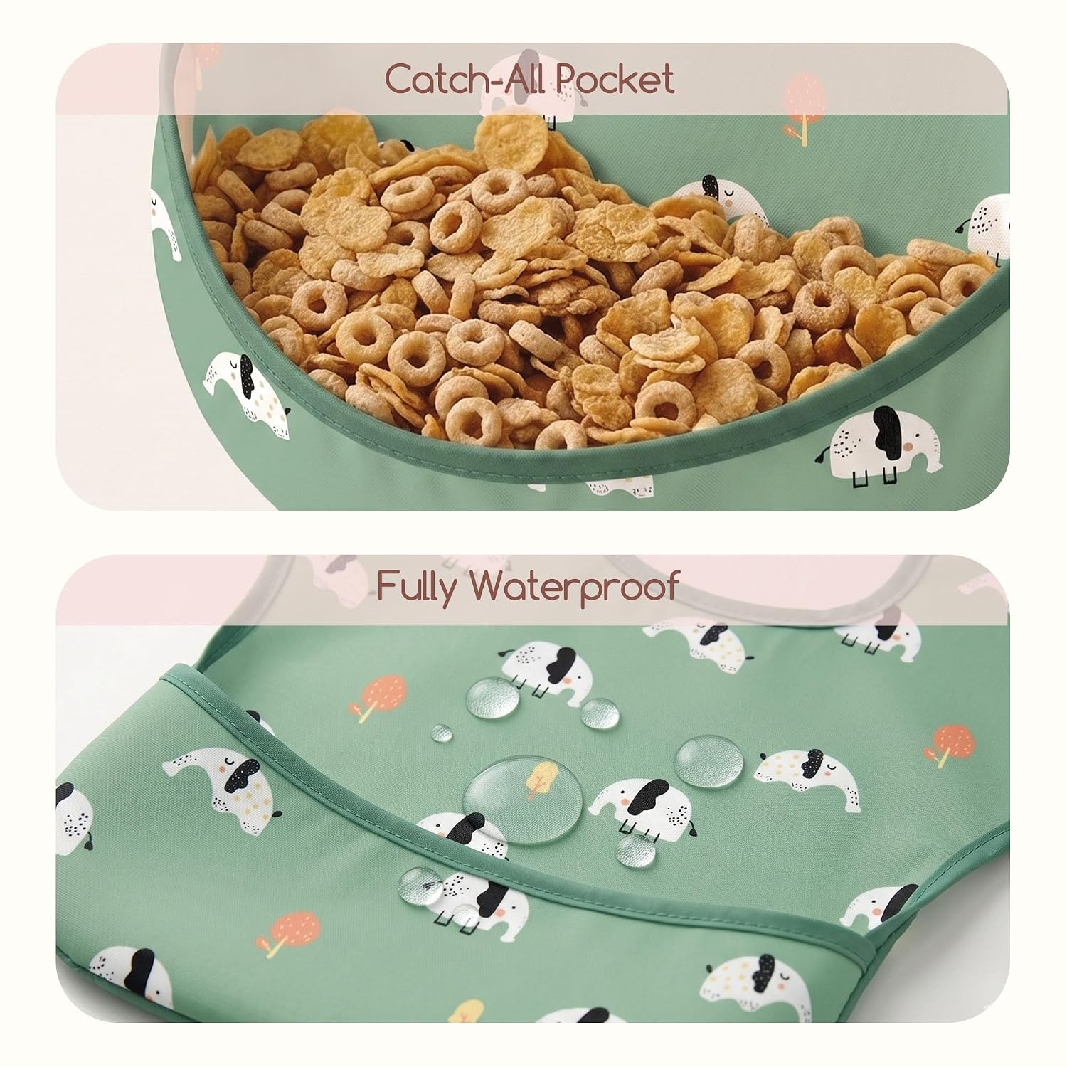 image:image3Pack Baby Feeding Bibs Waterproof StainResistant 3D Food Catcher Soft Lightweight Design for BabyLed Weaning Infants amp Toddlers 324 Months Safari AnimalsSafari Animals
