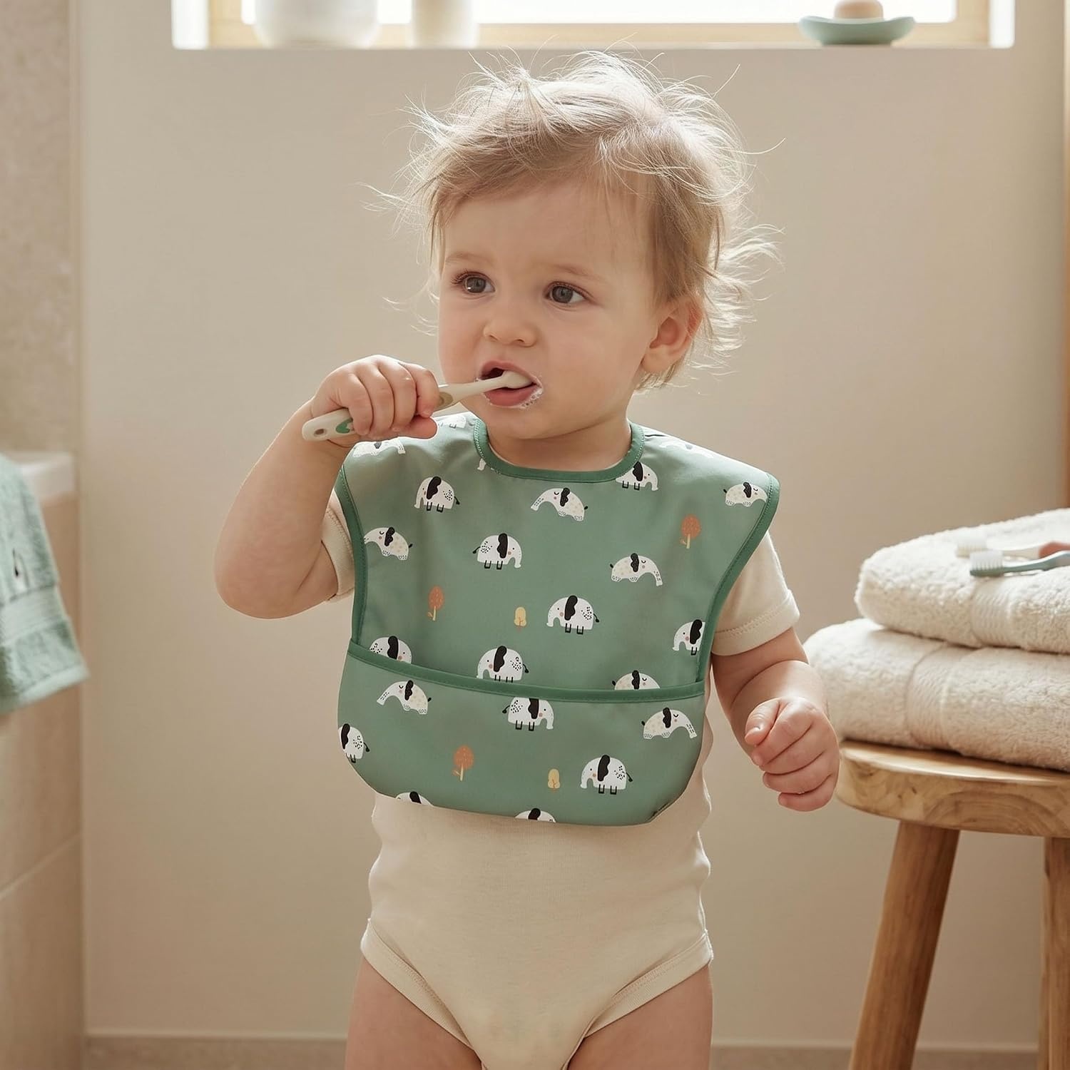 image:image3Pack Baby Feeding Bibs Waterproof StainResistant 3D Food Catcher Soft Lightweight Design for BabyLed Weaning Infants amp Toddlers 324 Months Safari AnimalsSafari Animals