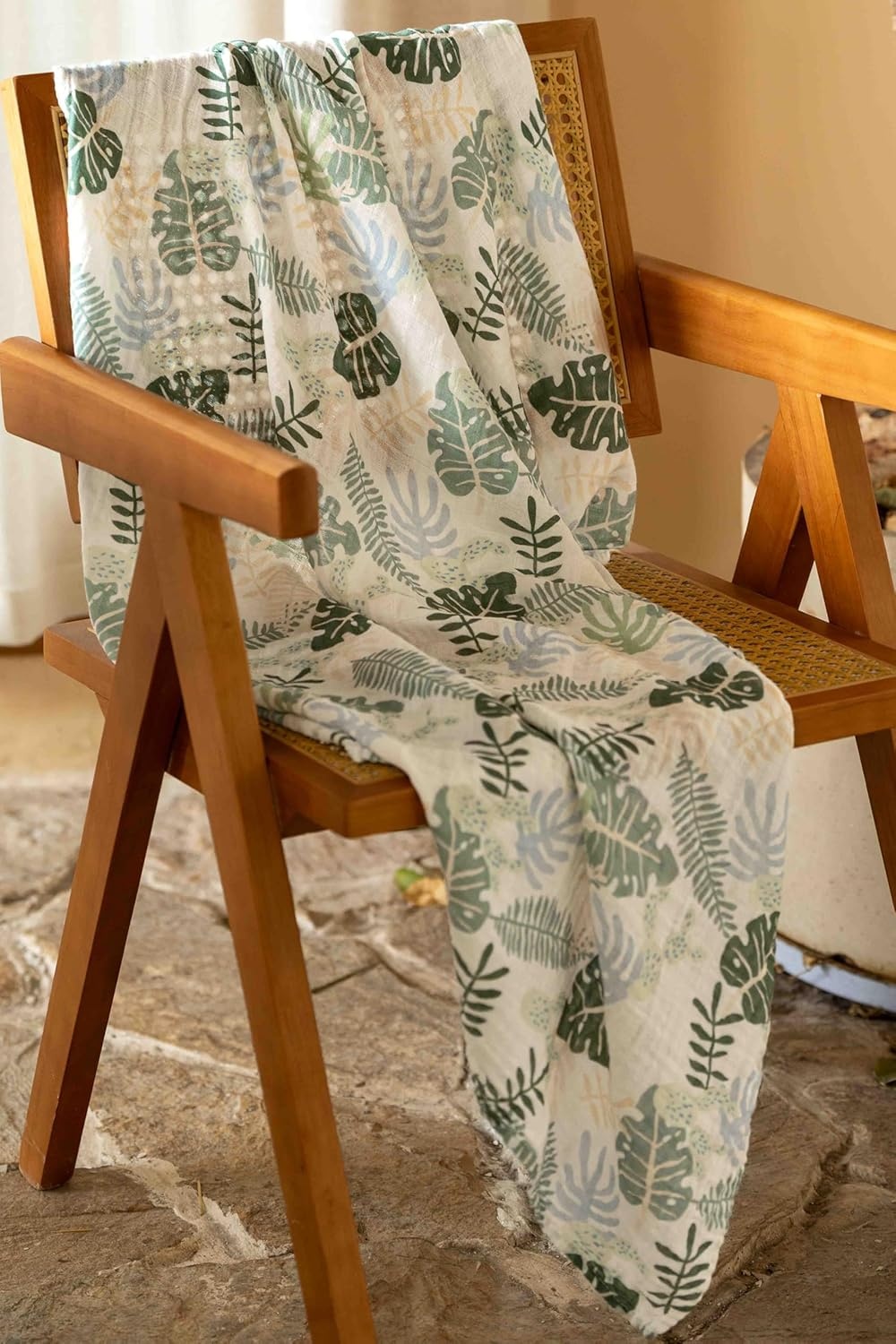 image:image4Pack Muslin Swaddle Blankets for Newborns 100 Cotton Breathable Soft Muslin Large 315x433 MultiUse Stroller Sunshade Nursing Cover amp Receiving Blanket Bear CheckeredSage Green Leave