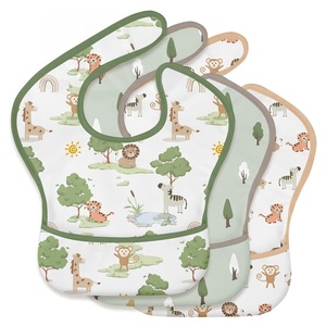 image:image3Pack Baby Feeding Bibs  Waterproof StainResistant 3D Food Catcher Soft Lightweight Design for BabyLed Weaning Infants amp Toddlers 324 Months Safari AnimalsJungle Animals