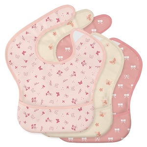 image:image3Pack Baby Feeding Bibs  Waterproof StainResistant 3D Food Catcher Soft Lightweight Design for BabyLed Weaning Infants amp Toddlers 324 Months Safari AnimalsPink Butterflies