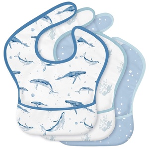 image:image3Pack Baby Feeding Bibs  Waterproof StainResistant 3D Food Catcher Soft Lightweight Design for BabyLed Weaning Infants amp Toddlers 324 Months Safari AnimalsBlue Ocean Whale