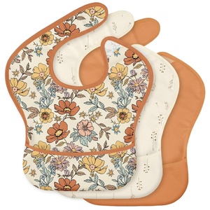 image:image3Pack Baby Feeding Bibs  Waterproof StainResistant 3D Food Catcher Soft Lightweight Design for BabyLed Weaning Infants amp Toddlers 324 Months Safari AnimalsChocolate Retro Floral